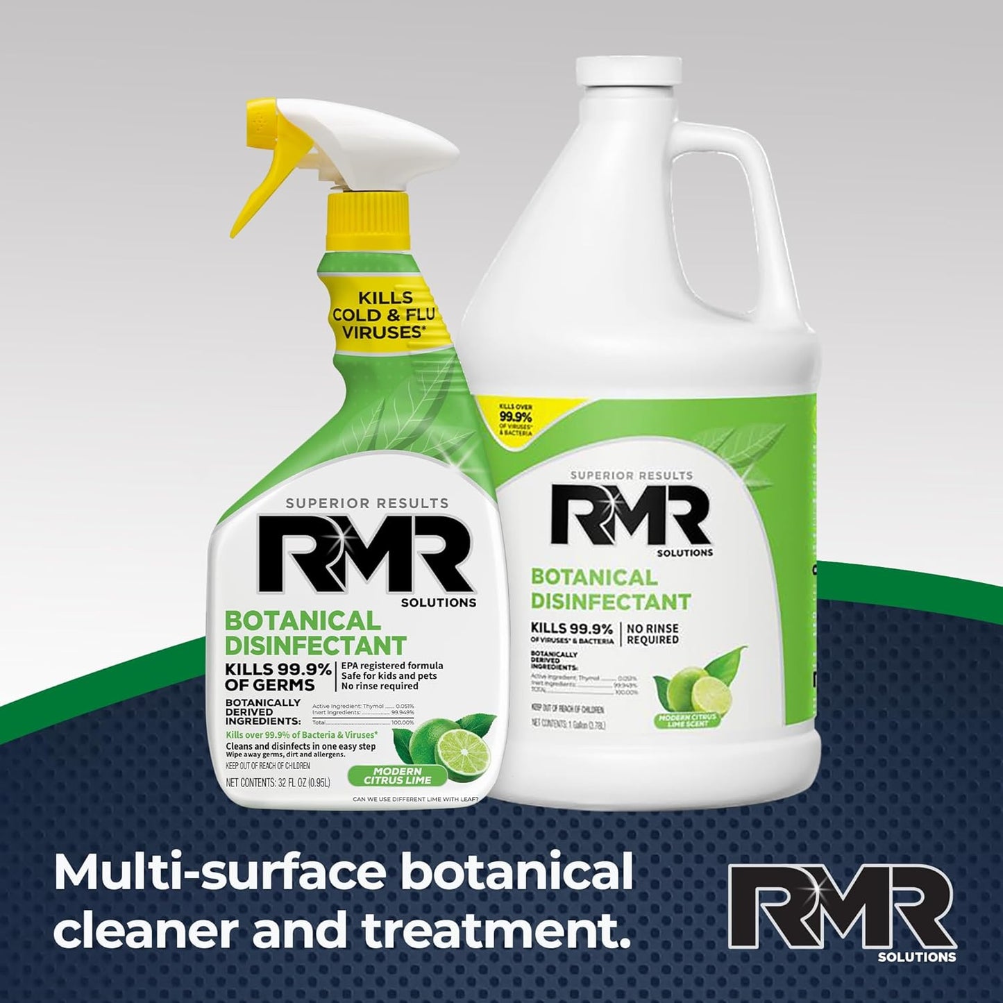 RMR Brands Botanical Disinfectant and Cleaner, Kills 99% of Household Bacteria and Viruses, EPA Registered, 32 Fl Oz