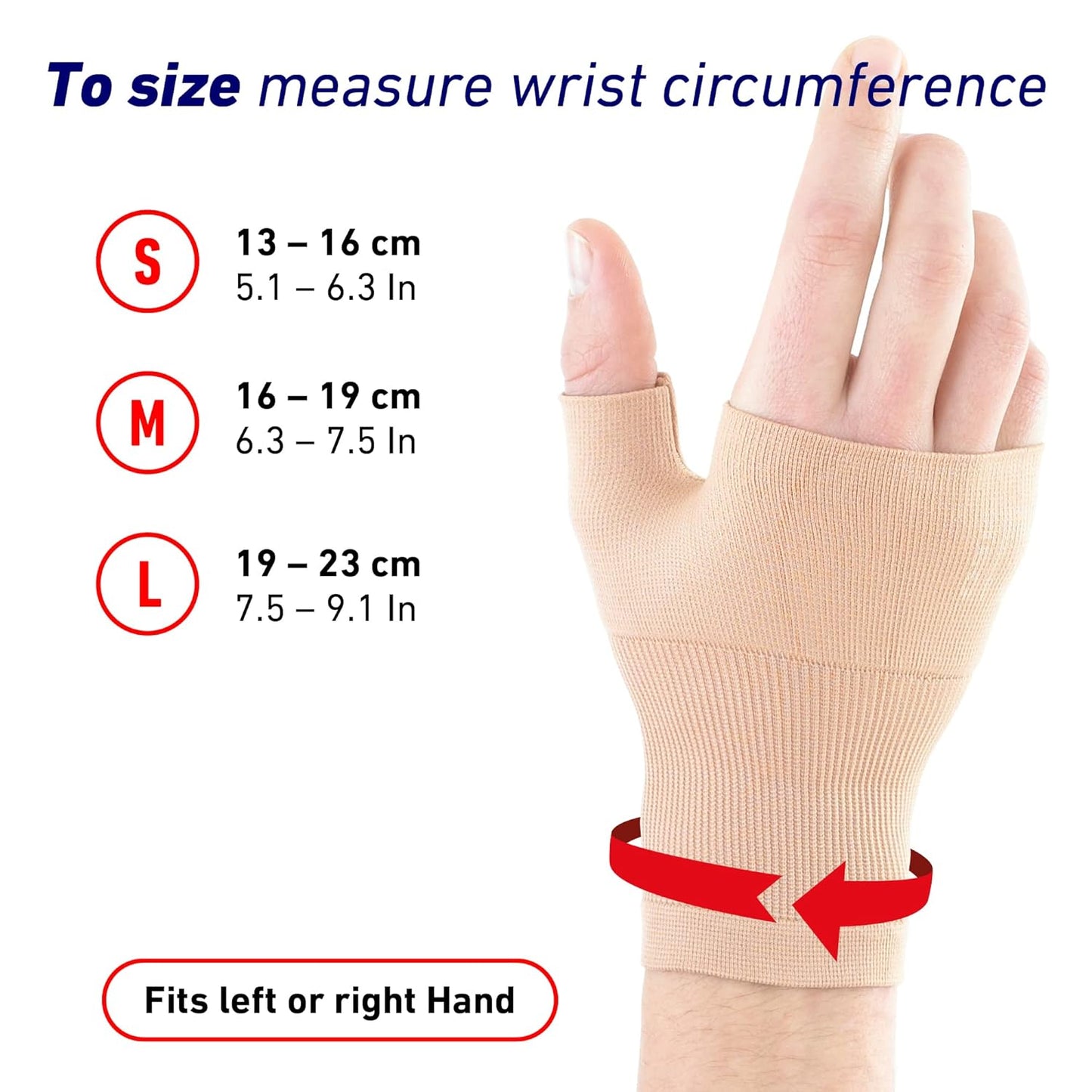 Neo-G Wrist and Thumb Support for Arthritis, Joint Pain, Tendonitis, Sprain - Wrist Brace Wrist Compression Hand Support - L - Beige