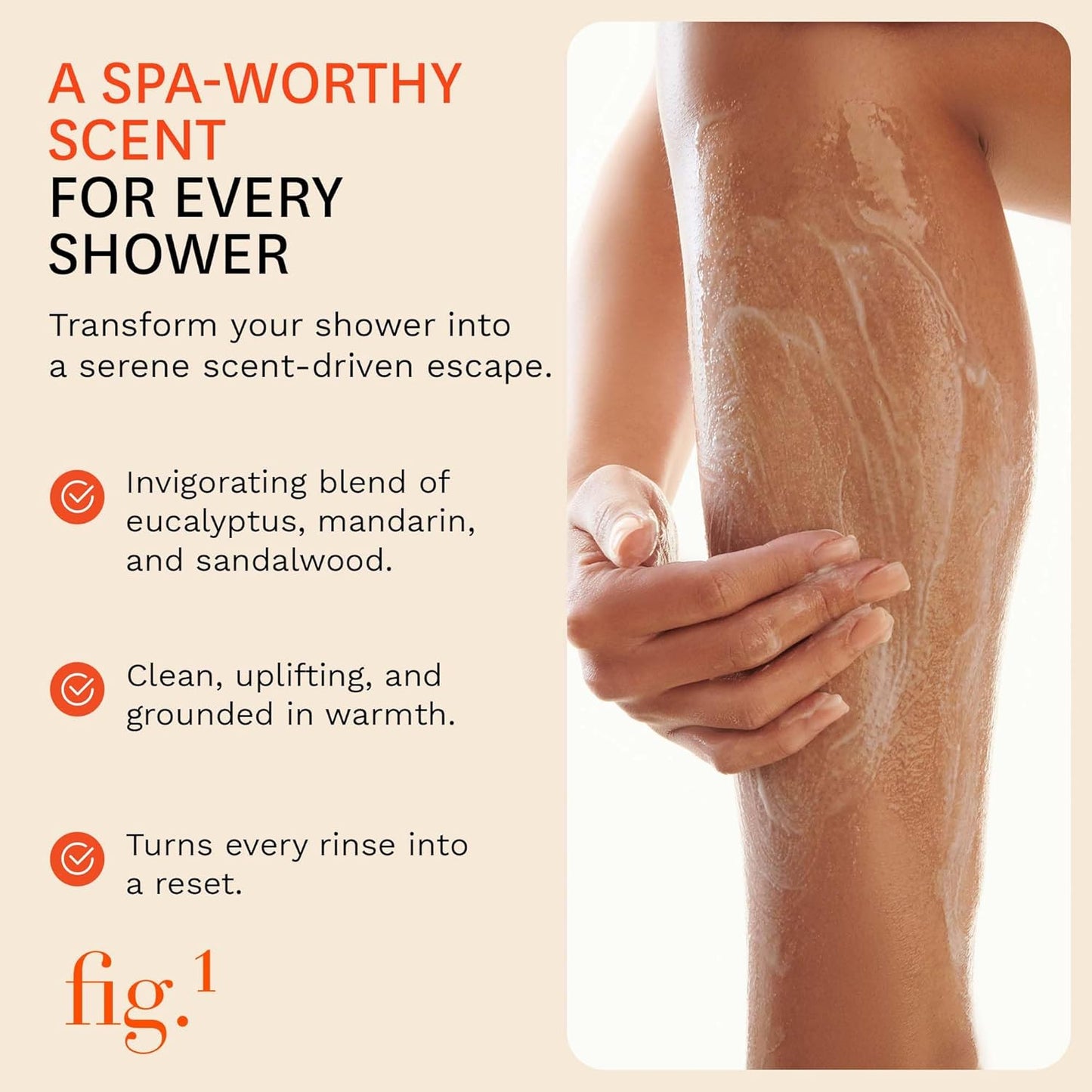 Fig.1 Exfoliating Body Scrub, Polish for Rough & Dead Skin, Keratosis Pilaris, Strawberry Skin, Volcanic Pumice, Glycerin, Eucalyptus Fragrance, Skin Smoother, Body Wash Scrub, 200 ml