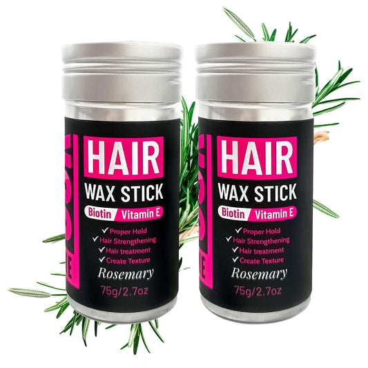 Hair Wax Stick 2.7 fl oz – Strong Hold, Tames Flyaways – Biotin, Vitamin E & Rosemary Formula – Hair Wax Stick for Men & Women, Slick Back Styles, Supports Healthy Hair for All Types