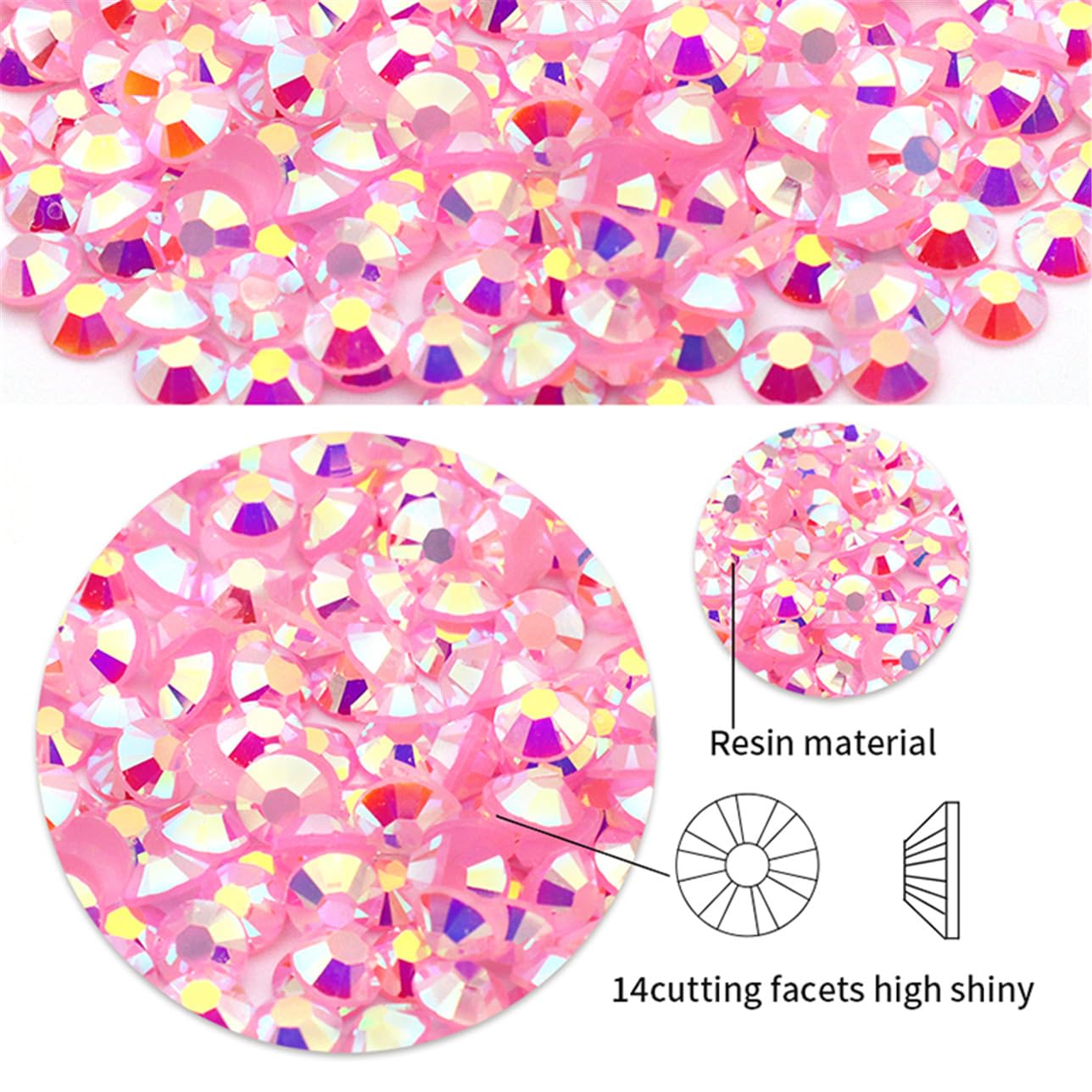 2250 Pcs SS16 4mm AB Flatback Rhinestones for Nails Art Crafts Glitter Round Shine Gems Crystals DIY Clothes Shoes （Champagne AB）