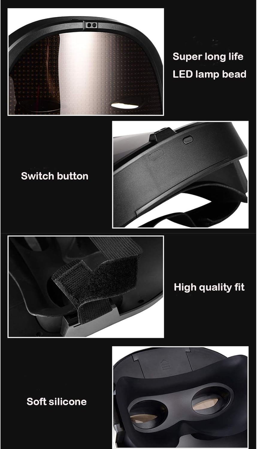 Depointer Life Led Mask with Bluetooth-compatible App Controlled, Customizable Shining Mask, unisex-adult