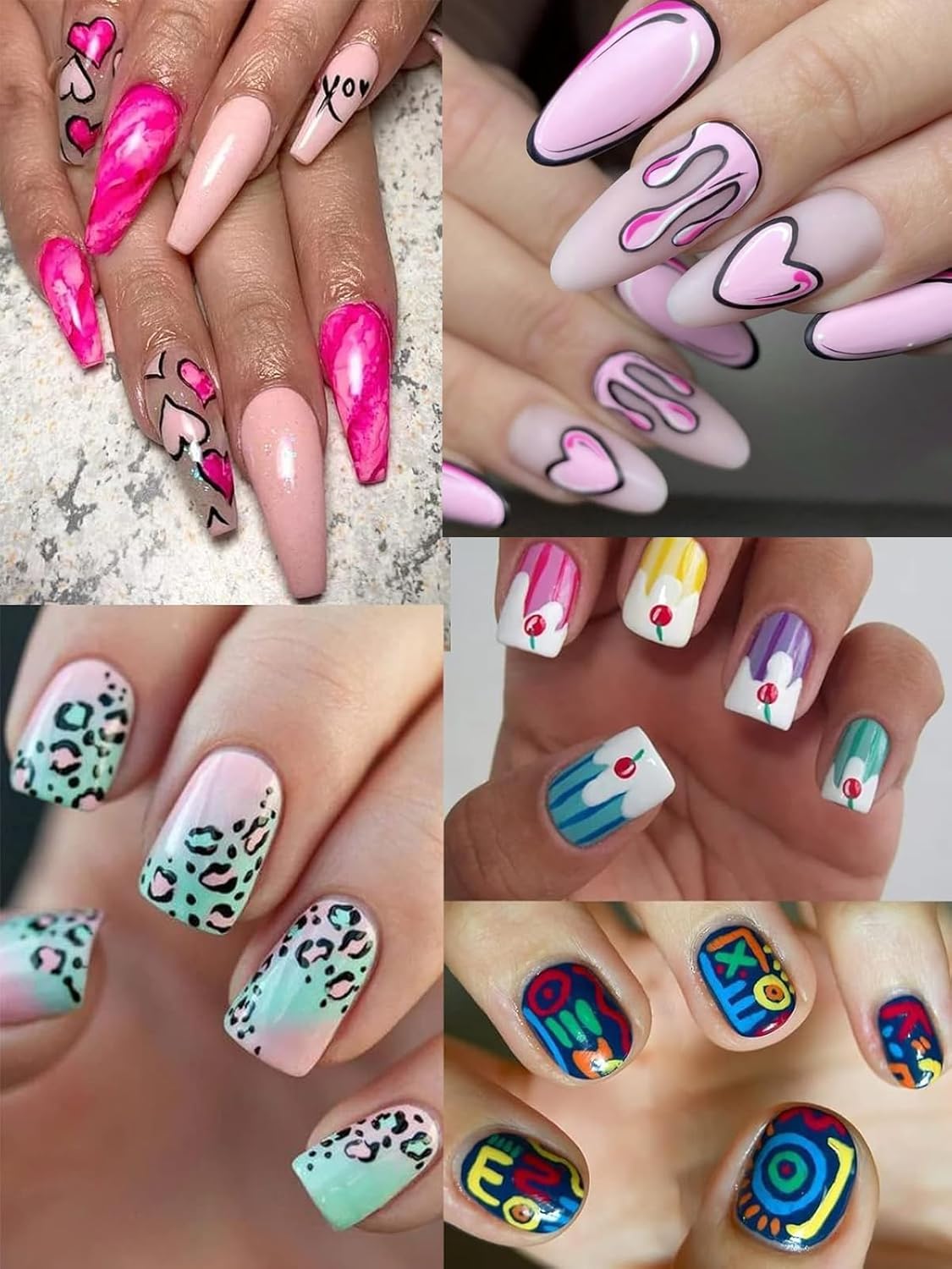 12 Color 3D Nail Art Pens Set, Kalolary Nail Pens Nail Point Graffiti Dotting Pen Drawing Painting Liner Brush for DIY Nail Art Beauty Adorn Manicure Tools