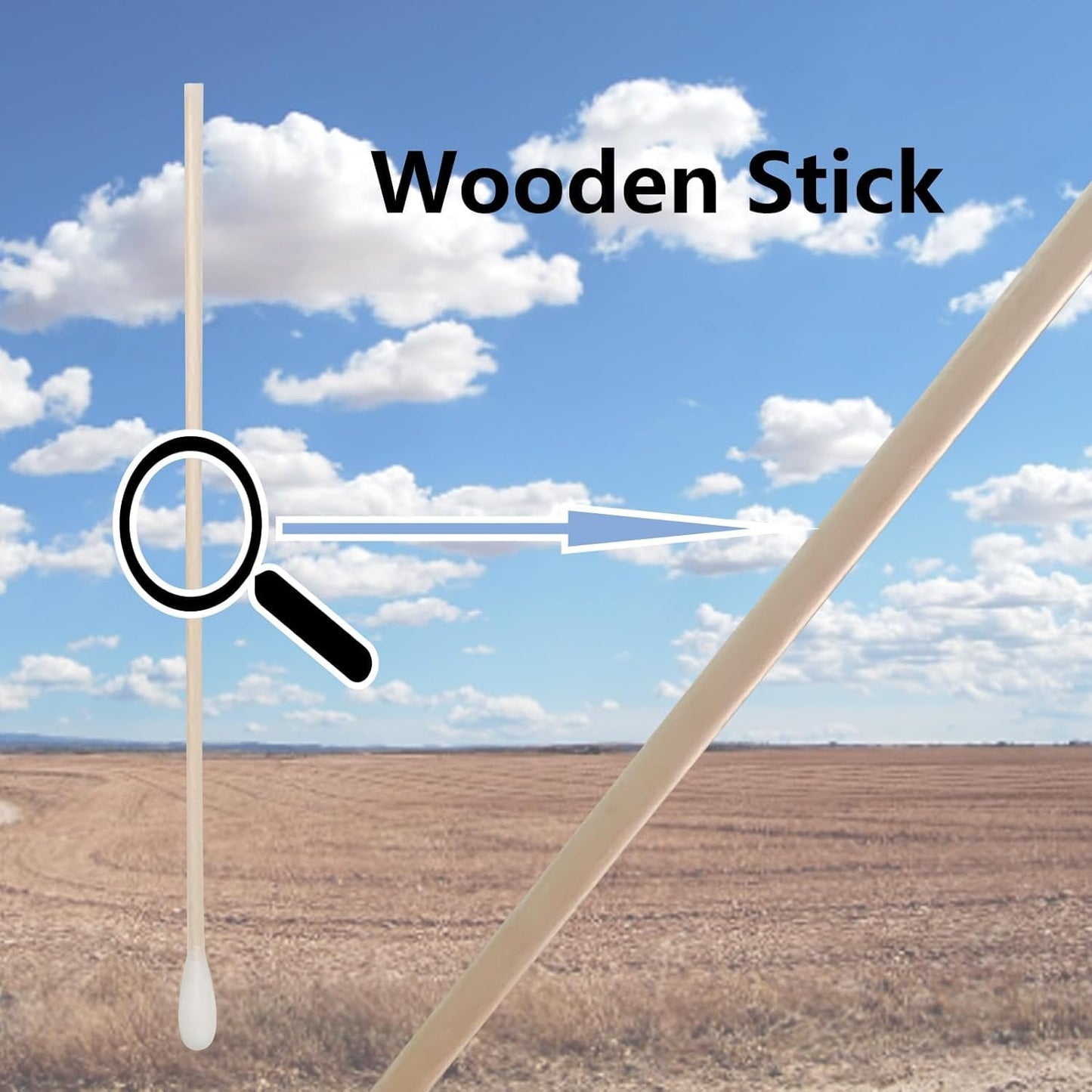 6 Inch Long Cotton Swabs,2000pcs Cotton Swabs,Long Cotton Swabs with Wooden Handle,Great for Gun Cleaning,Pet Care and Makeup