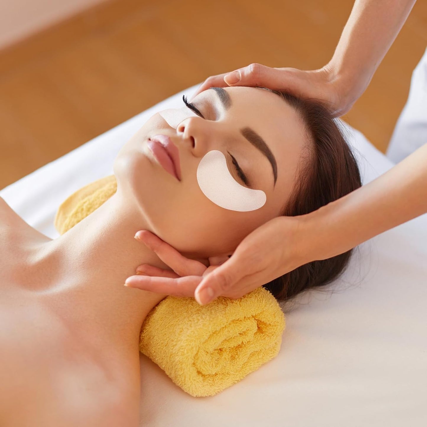 1000pcs Disposable Eye Mask Paper Patches, Non Woven Eye Care Patches, Cotton Paper Facial Eye Pads Spa, DIY Clear Eye Mask Paper Beauty Sheets for Makeup Removal