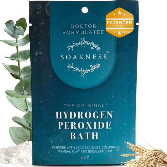 Hydrogen Peroxide Epsom Salt Bath Soak - USA-Made – Patented Bath Salts, Muscle Recovery, & Skin Detoxification – Magnesium Salts for Bathing - Doctor Formulated Pure Epsom Salt (1-Pack)