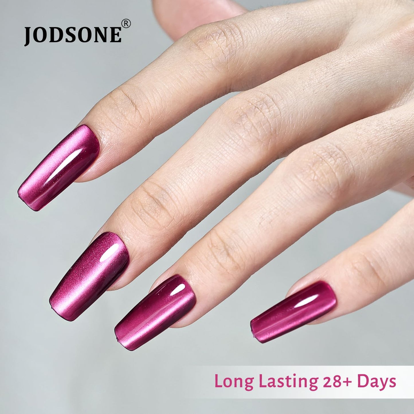 JODSONE 16.5ml Cat Eye Gel Nail Polish Glitter Claret Magnetic Reflective Translucent Need U V Curing at Home DIY Design