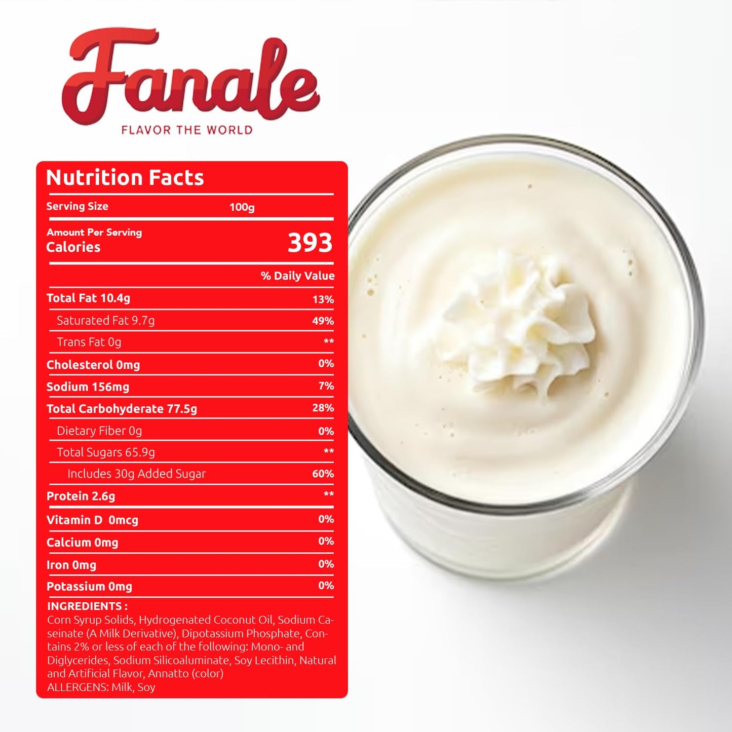 Fanale Premium Non-Dairy Creamer Bubble Tea Flavoring Powder | Perfect for Baking, Smoothies, Desserts and Drinks | Instant Flavoring Powder for Boba Milk Tea - 2.2 Pounds (Pack of 1)