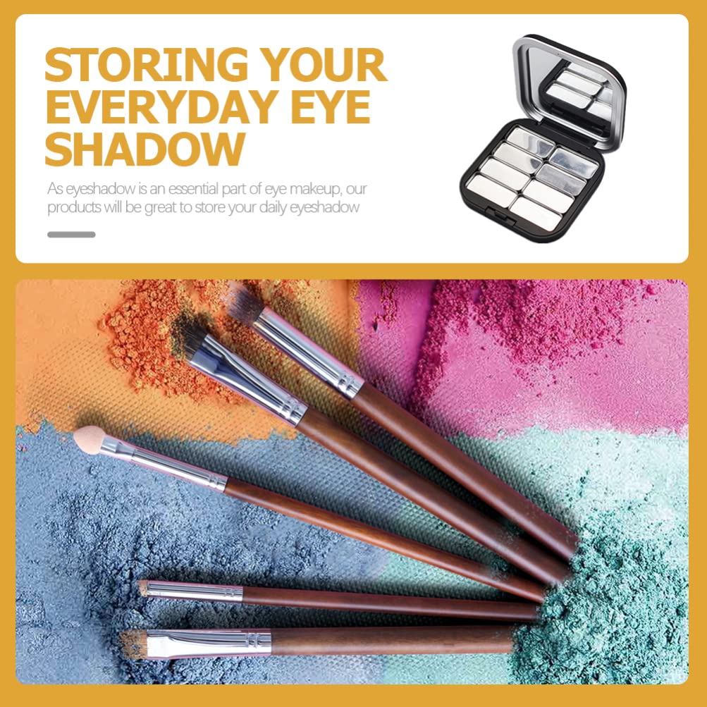 2pcs Empty Magnetic Eyeshadow Palette, Small Makeup Palette Lipstick Compact Containers Cosmetic Sample Storage Cases Magnetic Pallete for Makeup