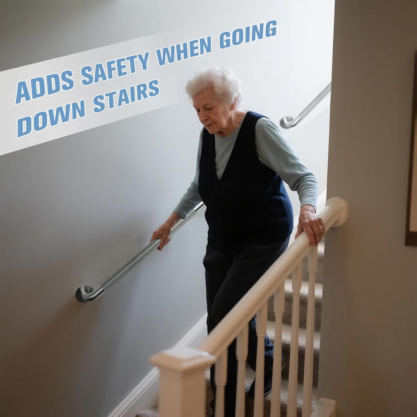 Grab Bars for Bathtubs and Showers 2 Pack 12'' Safety Grab Bar, Heavy Duty Shower Handle Bath Handrails for Seniors and Elderly, Bathroom Safety Grip