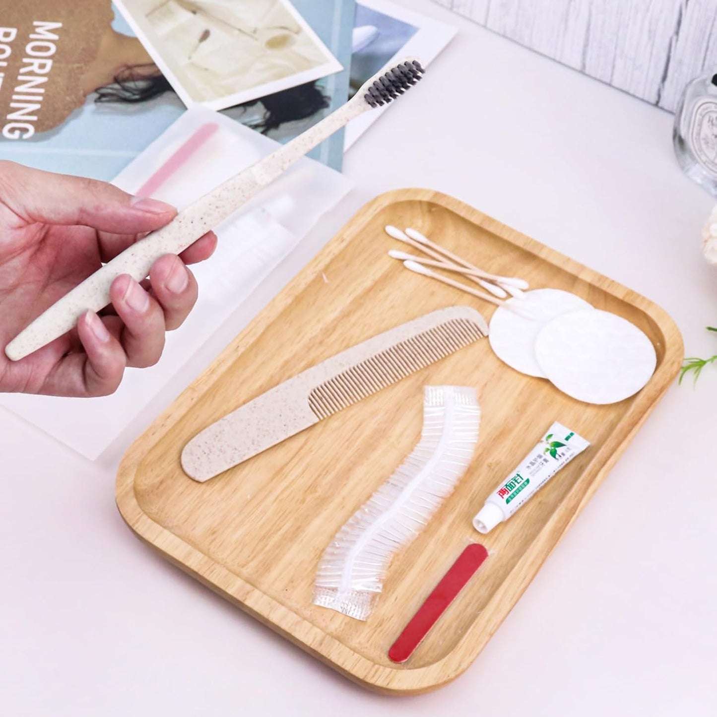 Hygiene Kit, Hygiene Kit Bulk, Travel Hygiene Kit With Toothbrush, Toothpaste, Care Package, Comb, Shower Cap, Individually Packed, Suitable For Hotel, Home, Camping, Travel (100-PACK)