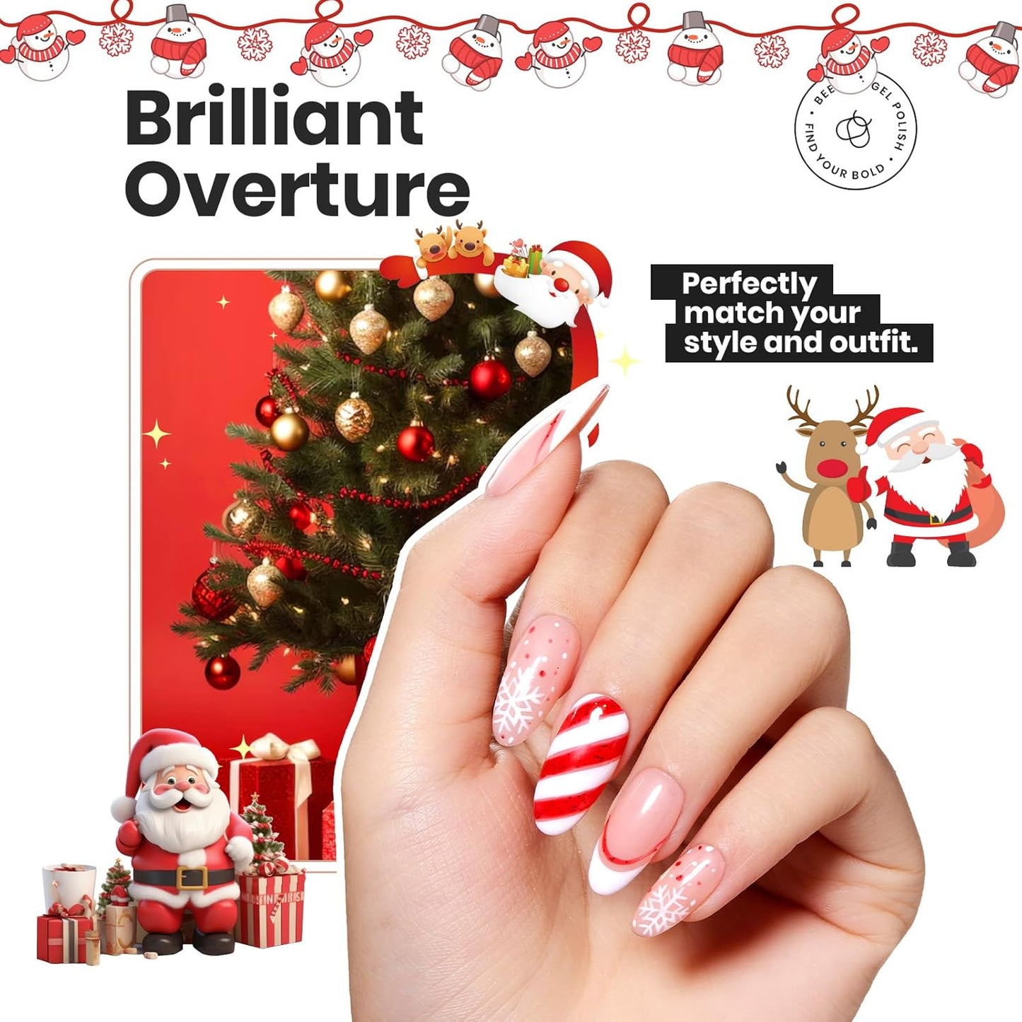 Beetles Red Nail Polish: 6Pcs Glitter Burgundy Red Sparkle Nail Polish Set, Quick Dry & Long Lasting Brilliant Overture White Silver Diy 4th of July Nail Art Design Gifts for Women