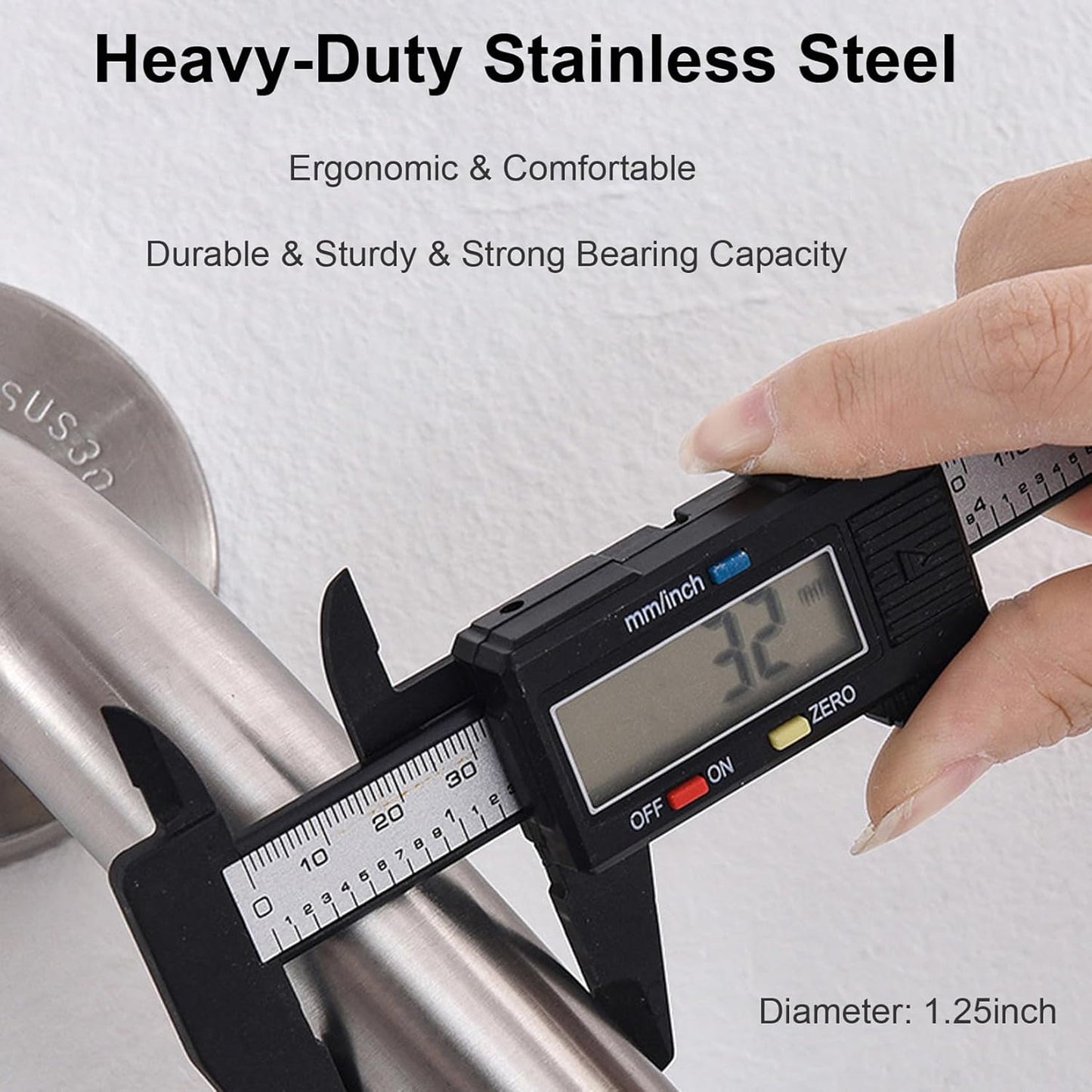 12 Inch Shower Grab Bar, Anti Slip Grab Bar for Bathtubs Showers Toilet, Safety Stainless Steel Shower Handles Hand Rail for Senior, Elderly, Handicap, Pregnant, Children