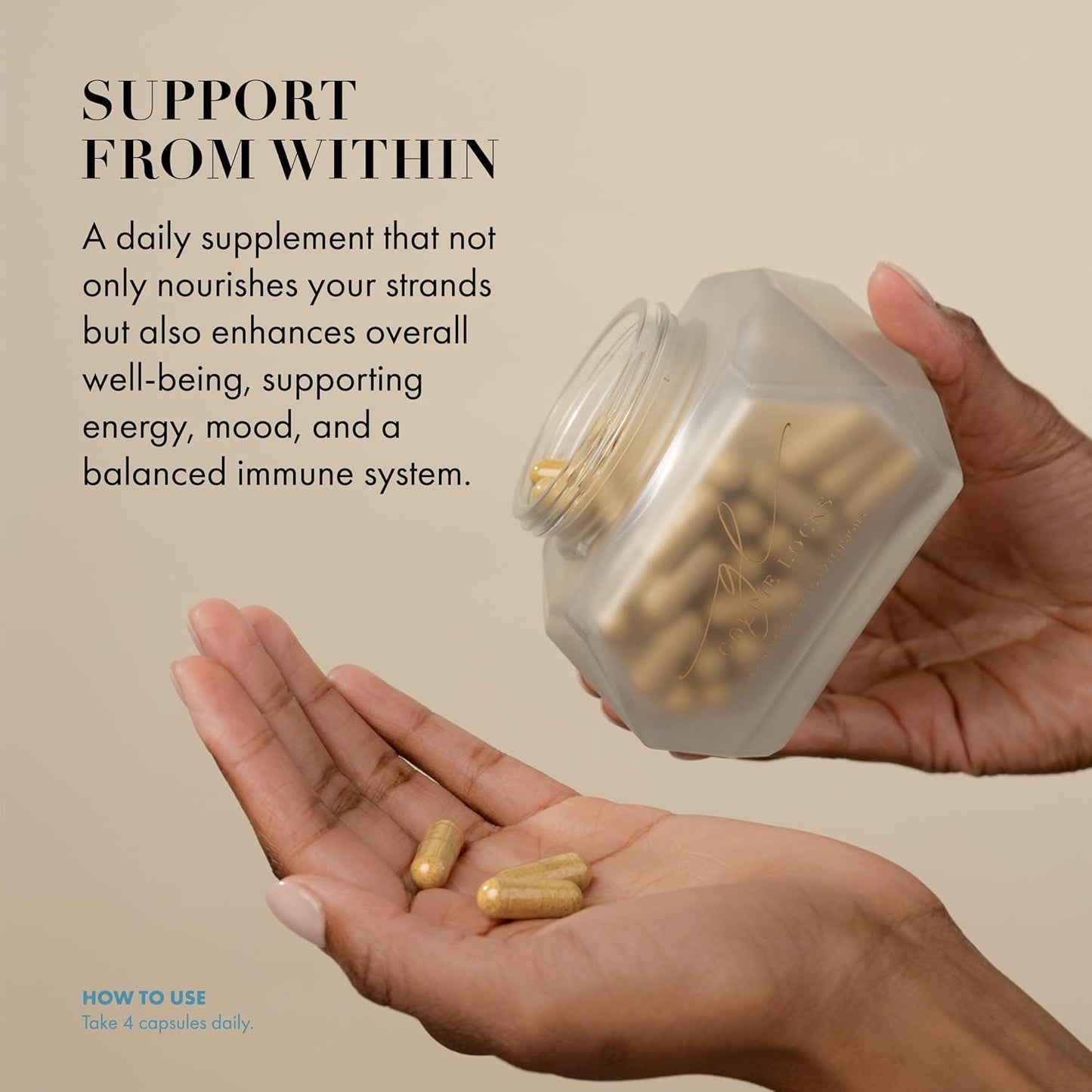 Goldie Locks Hair Growth Supplements Original Formula Refill, Hair Supplements for Stronger & Healthier Locks, Vitamins That Enhance Hair, Skin, and Nails, 120 Count