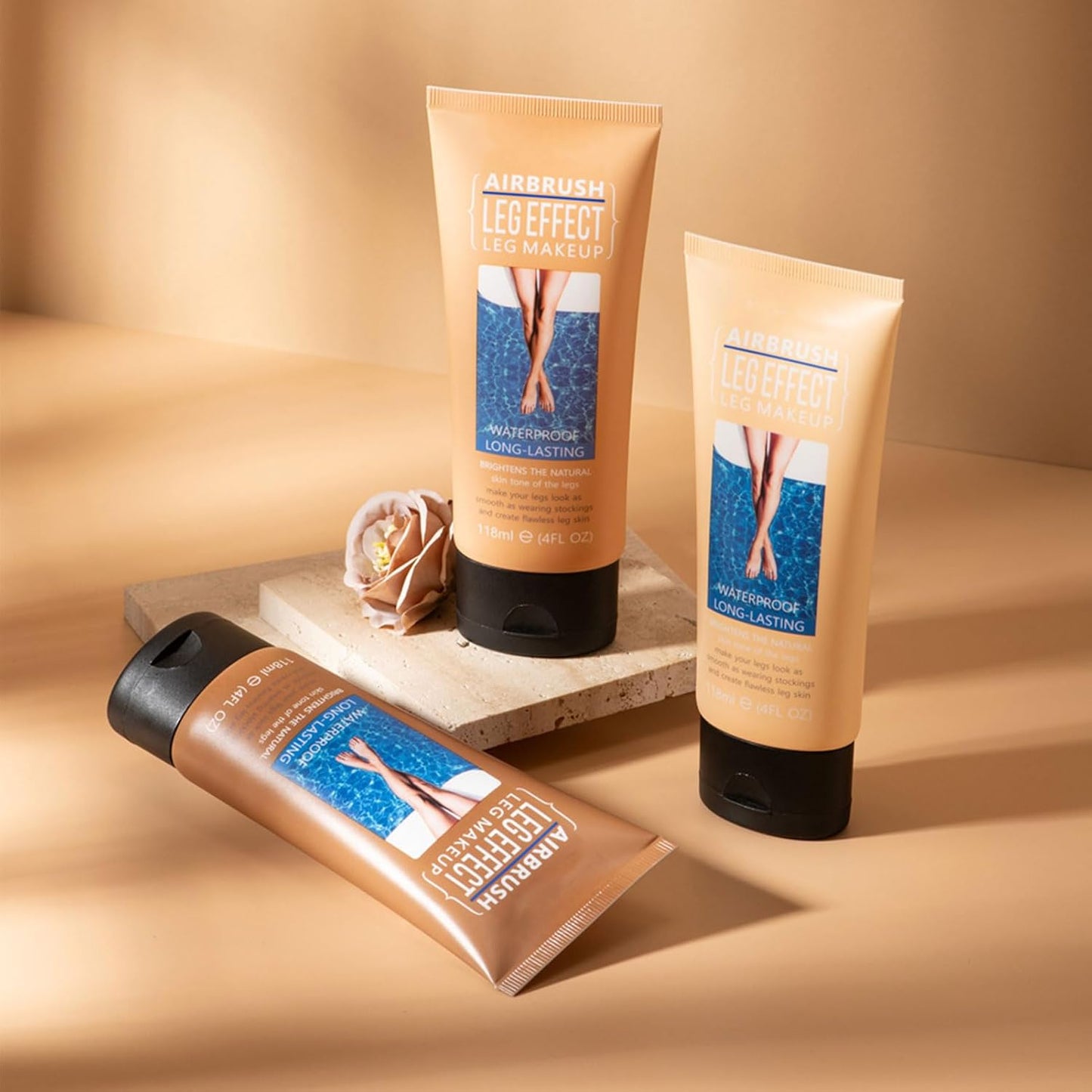 118ml Leg Makeup Lotion, Leg Body Makeup, Airbrush Legs, Body Makeup Waterproof Long Lasting Full Coverage Lightweight Leg Body Cosmetic for Wedding (3#)