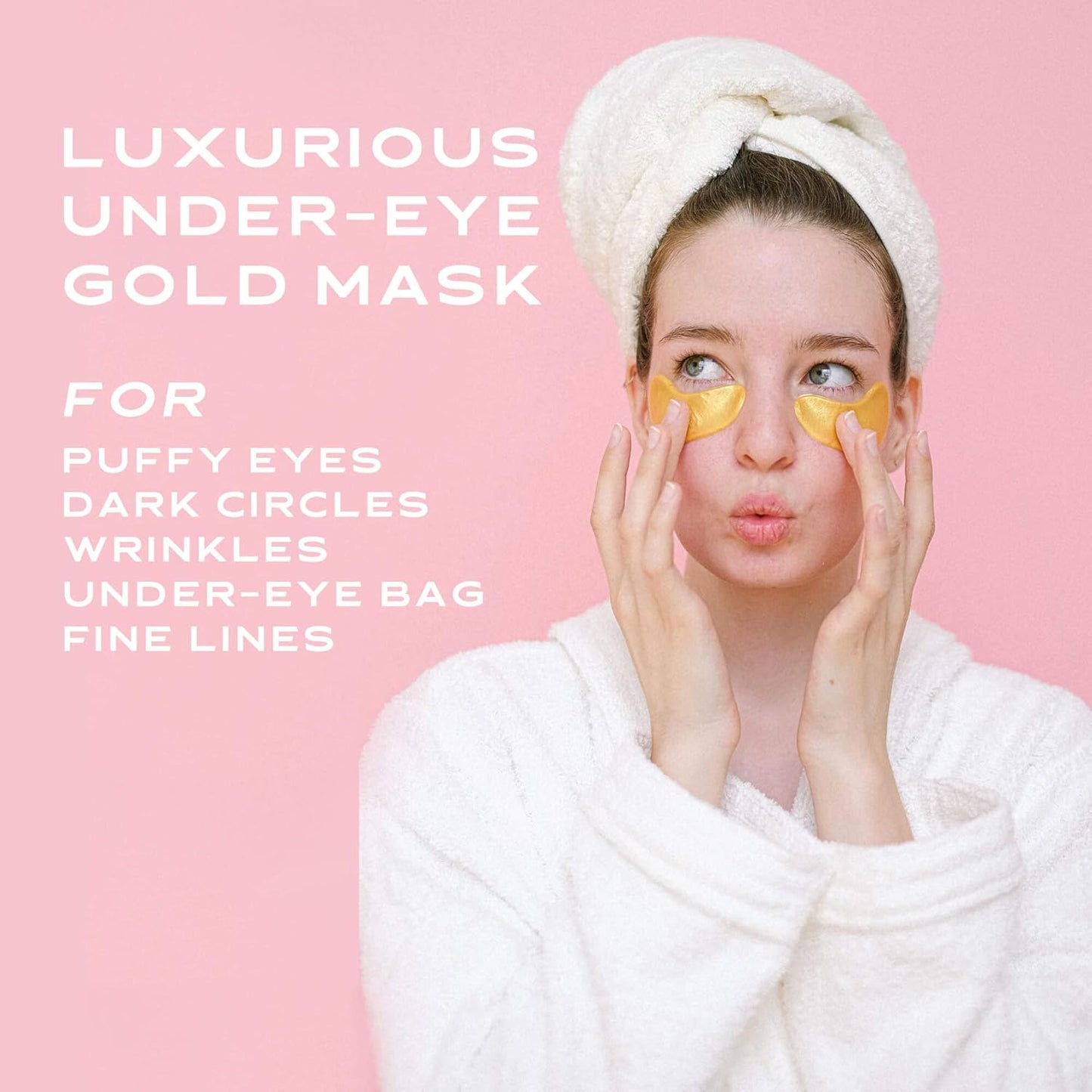 40 Pack Collagen Crystal Lip Masks,Gold Under Eye Masks Set Natural Moisturizing Gel Anti-Aging Anti Chapped Hydrating Reducing Puffiness Dark Circles Wrinkles Lip Eye Pads for Women and Men