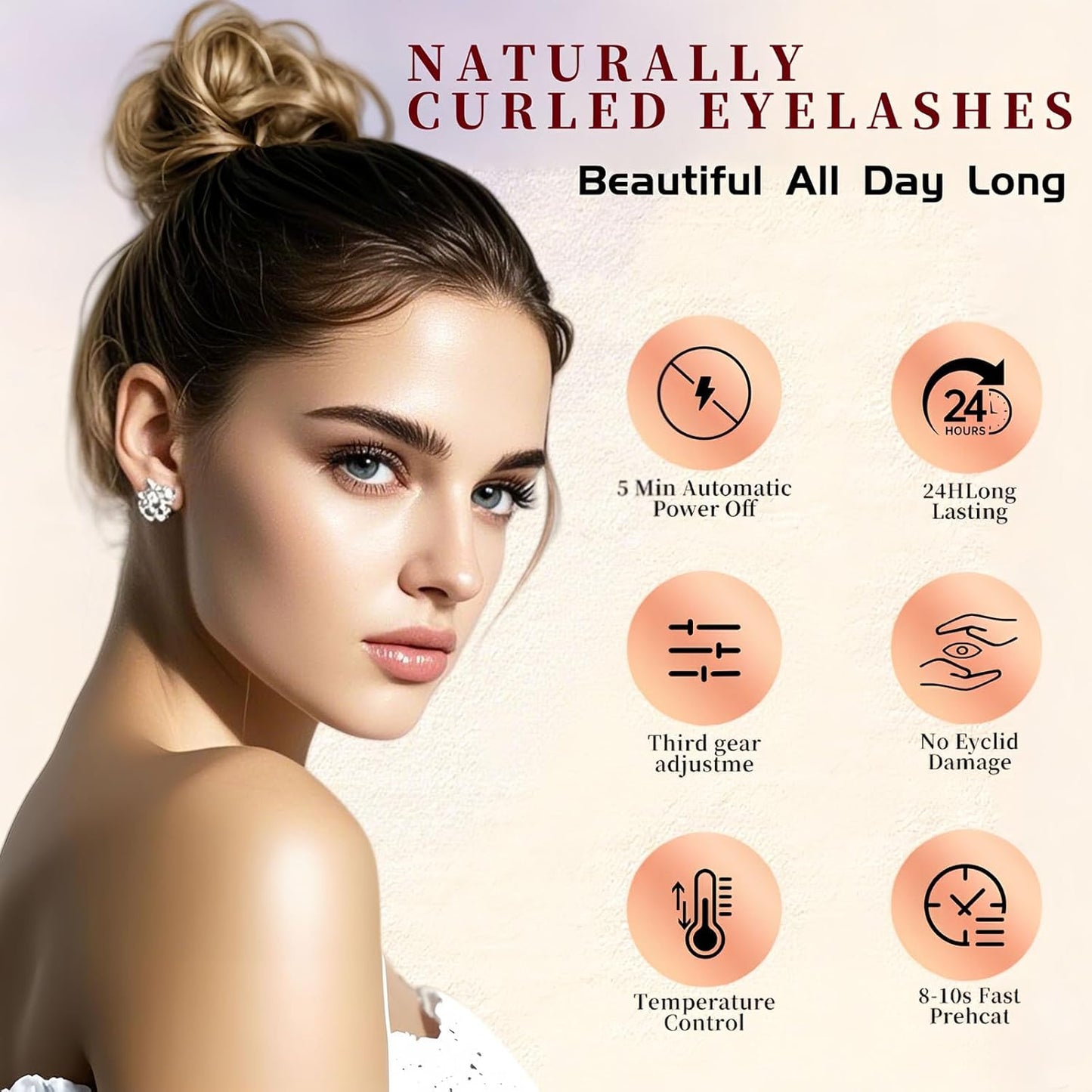 Heated Eyelash Curler - 2 in 1 Clip-Type Eyelash Curlers - Electric Eyelash Curler Rechargeable for 24H Long Lasting, 3 Heating Modes, 8S Fast Heating, Makeup Tool Gifts for Women Girls, White-DA