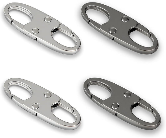 zelin Anti Theft Zipper Clips Double Opening Small Carabiner Clips, 4Pcs Elegant Zinc Alloy Zipper Pull Replacement for Travel, Commuting and Camping