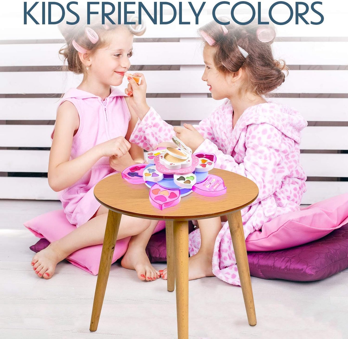 Toysical Kids Makeup Kit for Girl - Flower Shaped Makeup for Kids, Washable Non Toxic Makeup Kit for Girls with Mirror - Birthday and Christmas Make up Kit for Girls Age 6-12