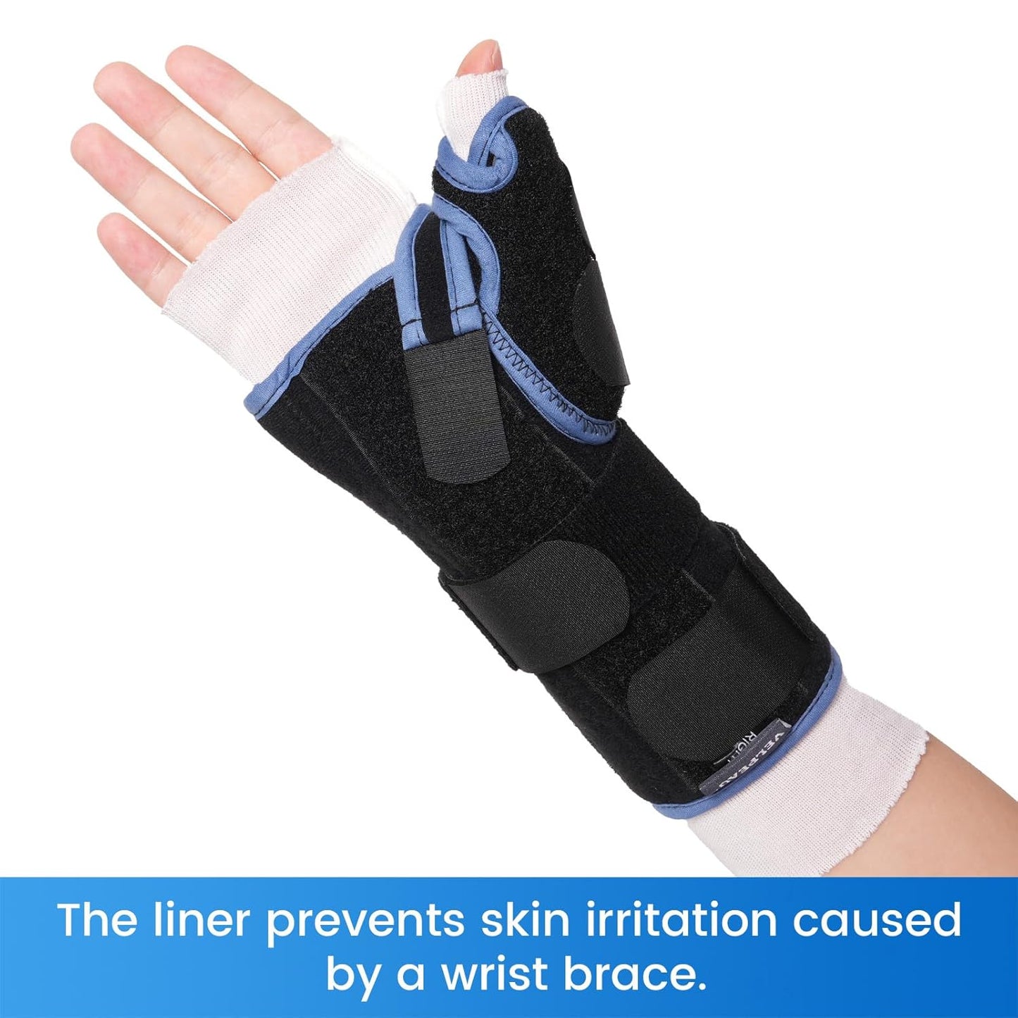 Velpeau Hand Socks for Splint (Pack of 10), Breathable, Thin Stockinette Tubing for Arm, Wrist Brace with Thumb Spica Liner, Cotton Gauze Sleeve, Under Cast Wrap, Arm Cover for Men and Women (White, Light Version, L)