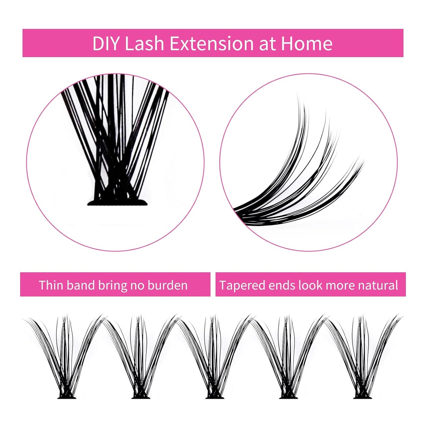 Individual Cluster Lashes Extensions 30D 40D 0.07 D Curl 8-16mm Mixed Trays Extensions 200Pcs Individual Cluster Lashes DIY Eyelash Extensions at Home
