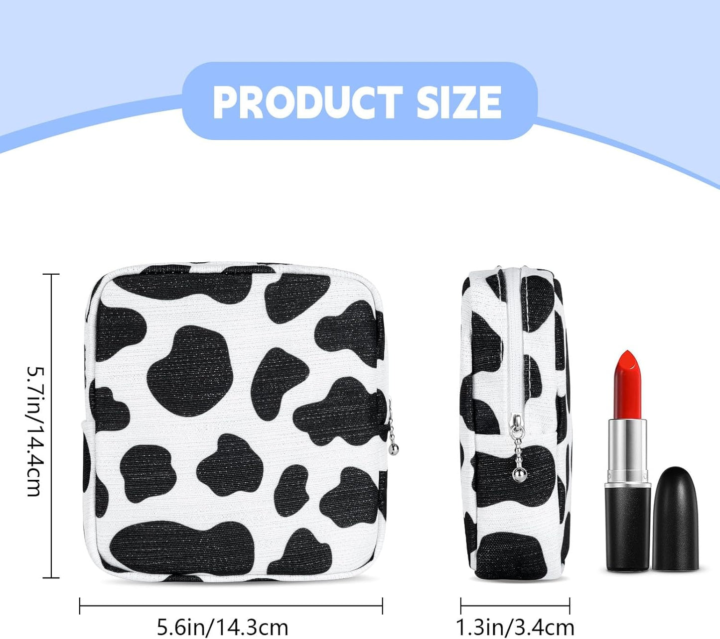 Period Bag for Teen Girls, Canvas Sanitary Napkin Storage Bag with Zipper, Portable Menstrual Pad Bag Tampon Holder for Purse