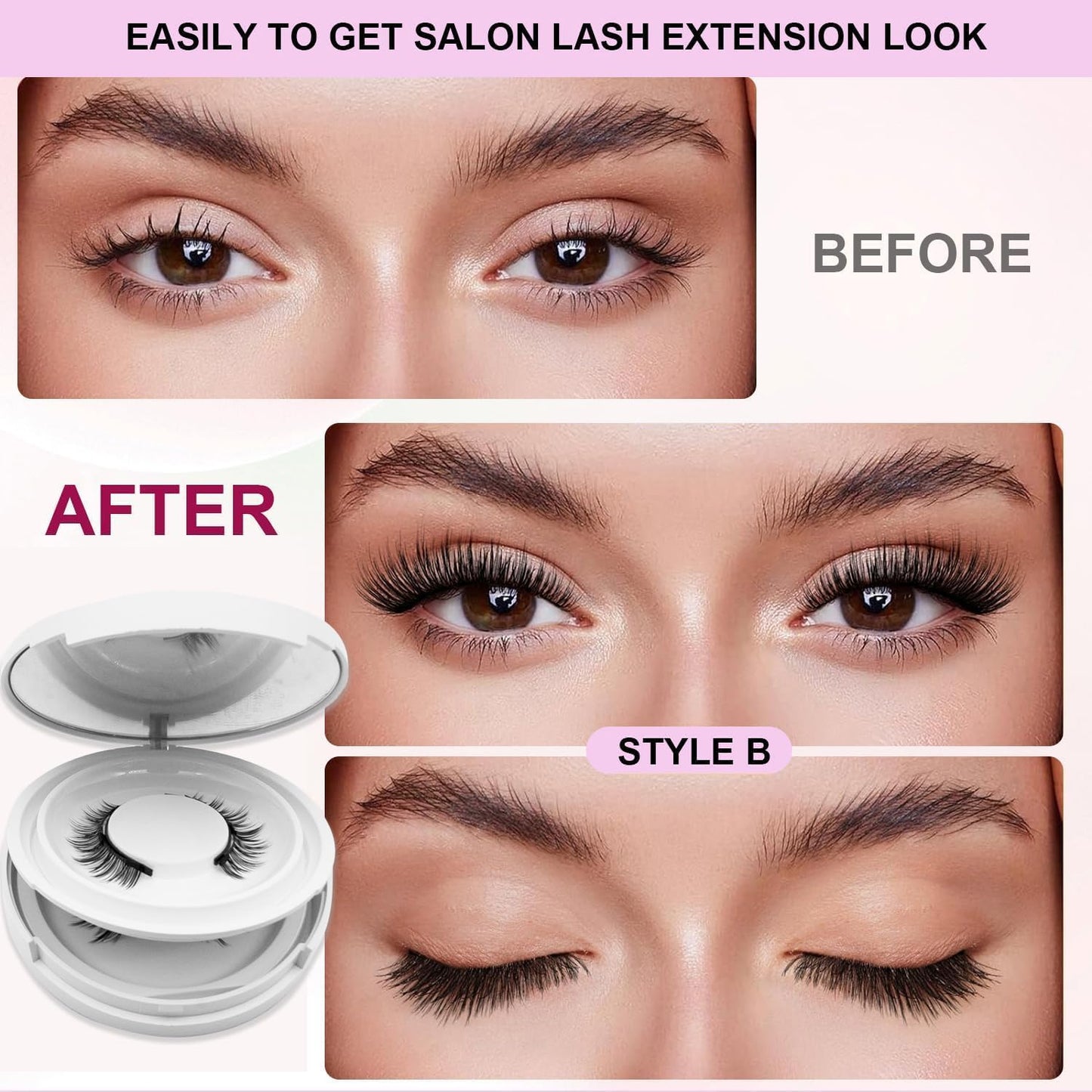 Ginani Magnetic Lashes,Magnetic Eyelashes with Applicator,2025 New Reusable Magnetic Lashes Natural Look No Glue or Liner Needed(Camellia+Devil+Natural)