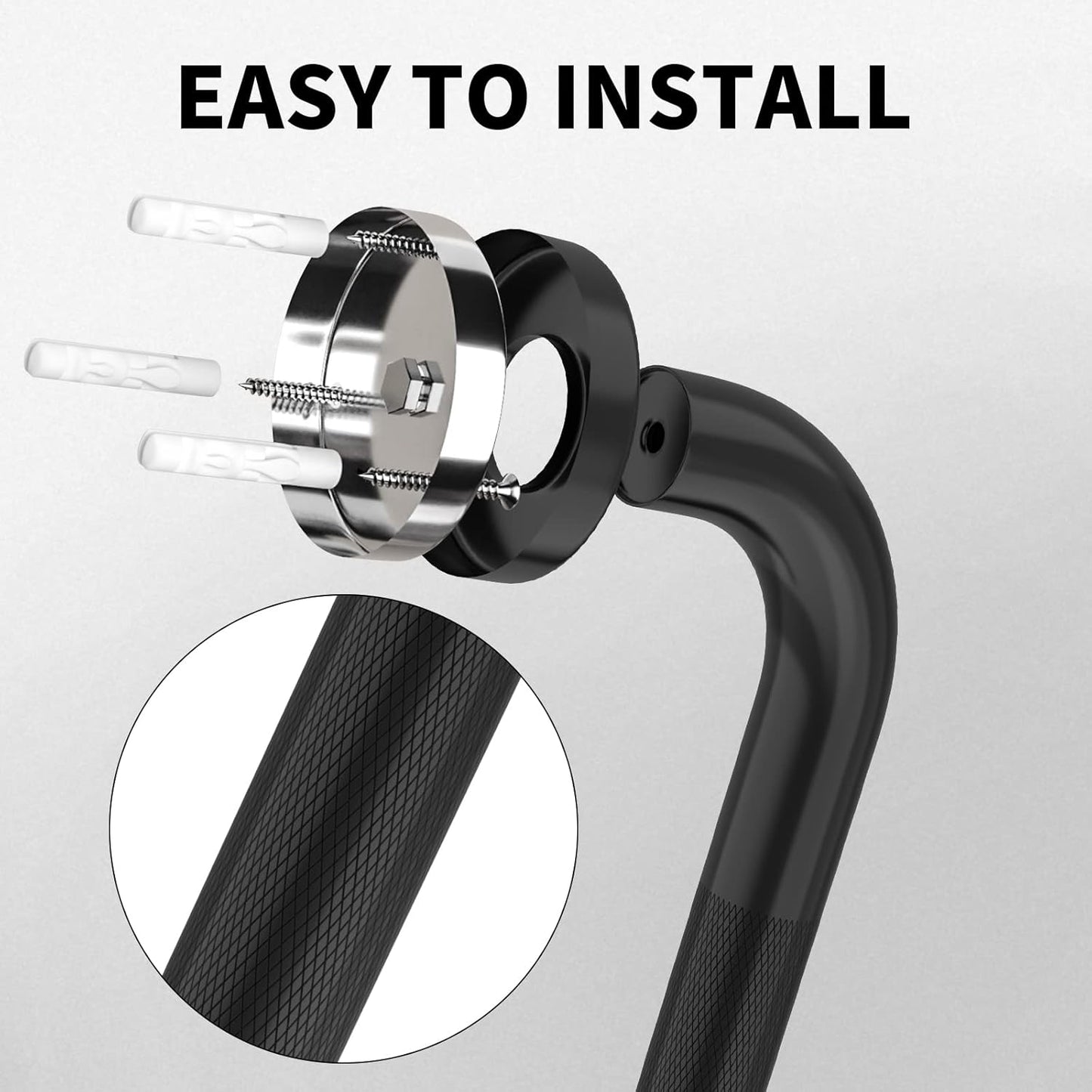 36 Inch Shower Grab Bar Oil Rubbed Black, Munzong Anti Slip Bathroom Grab Bar, Knurled Bathroom Balance Bar,Safety Hand Rail Support Handicap Elderly Injury Senior Assist Bath Handle