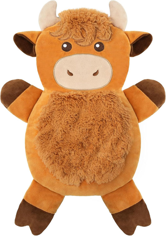 Microwave Heating Pad for Pain Relief, 16" x 11" Microwavable Heating Pads for Cramps, Back Pain, Neck Shoulder, Muscles, Knee, Joints, Natural Heat Pack Moist Heat, Highland Cow with Round Eyes