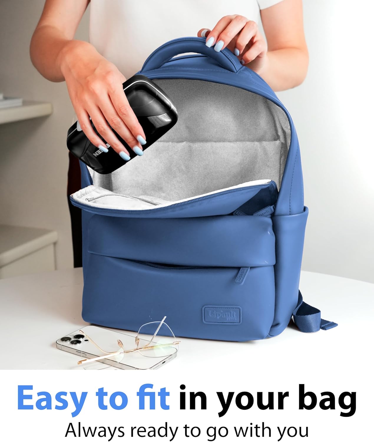 Travel Pill Organizer - Airtight Medicine Case for Traveling Portable Pharmacy Box with Labels Vitamin Container 8 Compartment Supplement Medication Holder Large Capacity Daily (Black)