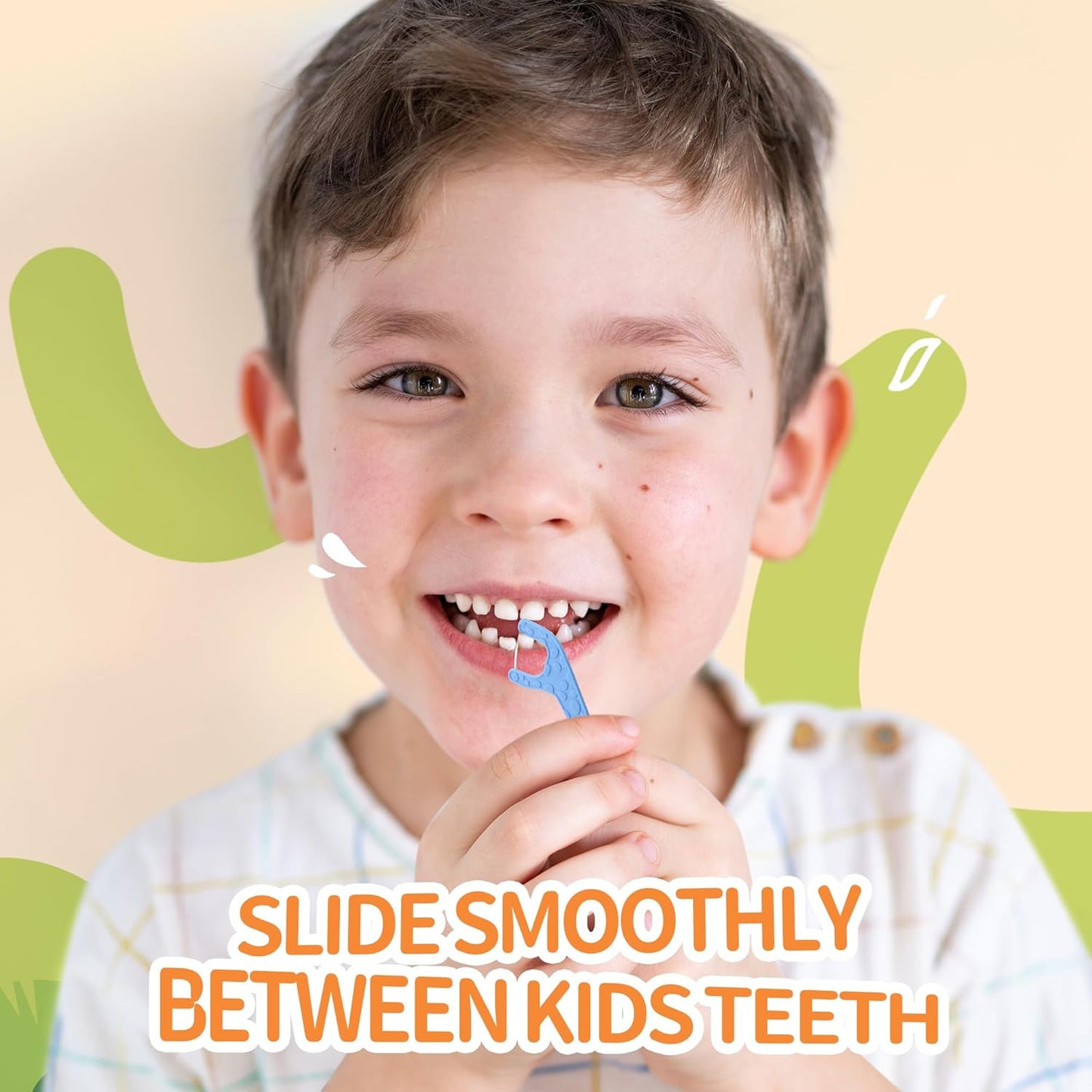 200 Count Biodegradable Kids Flossers, Eco-Friendly Plant-Based Floss Picks, No Fluoride BPA Free Cute Giraffe Dental Picks, No Plastics, Vegan Natural Floss, Mild Mint