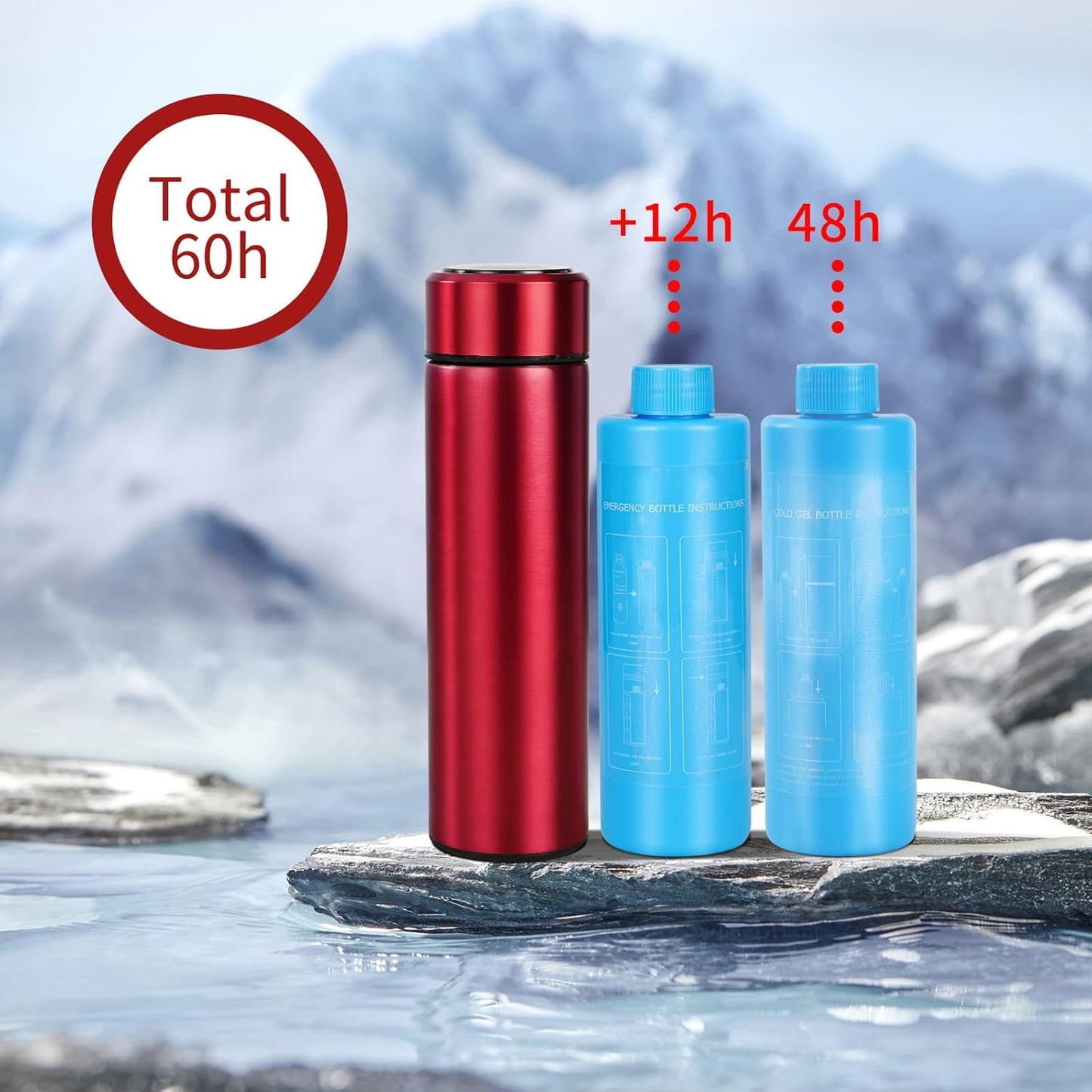 60H Insulin Pens Cooler Travel Case Medication Cooler for Travel TSA Approved Medicine Cooler Medical Diabetic Travel Cooler Bag Epipen Carry Case,Red