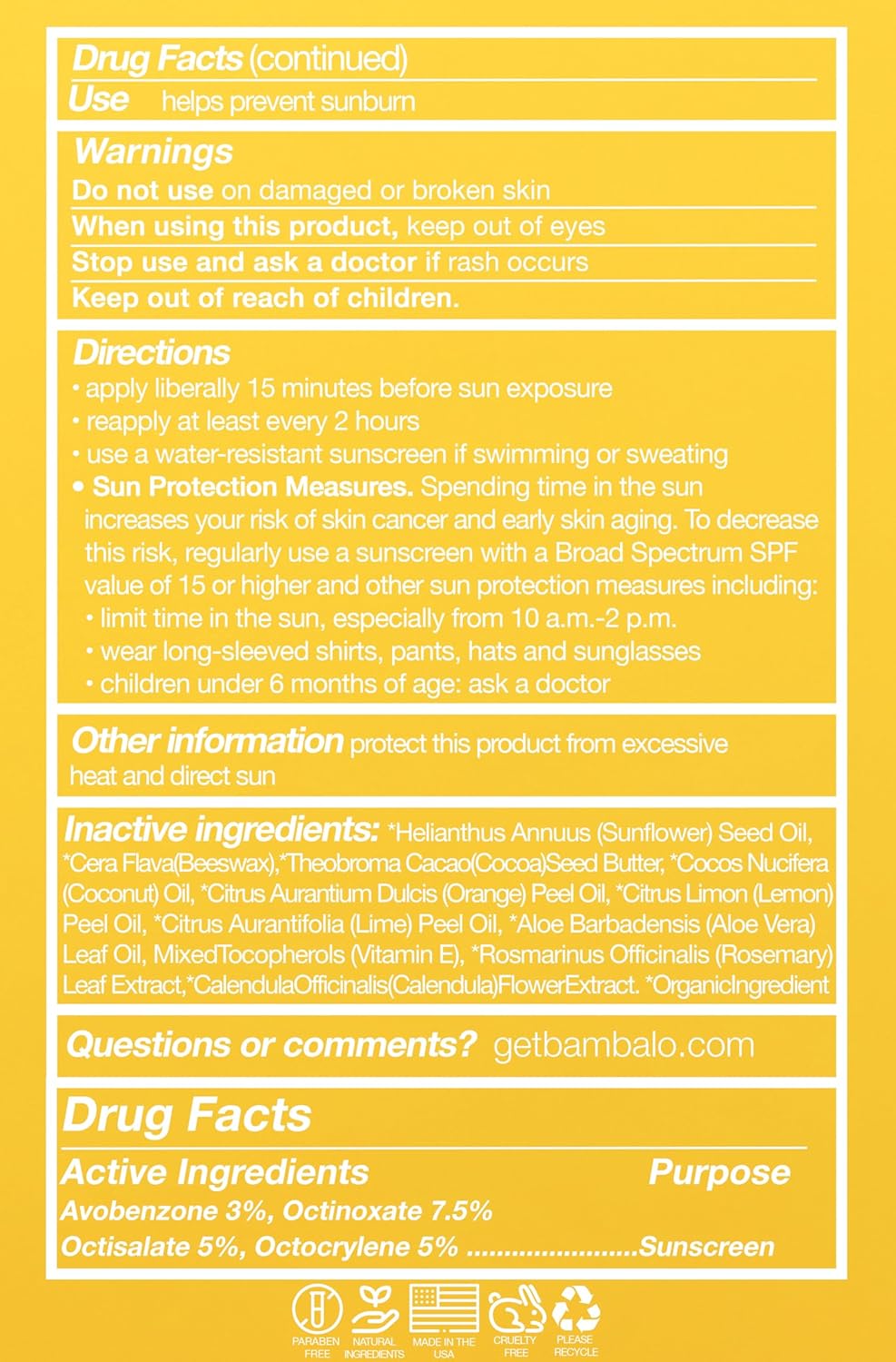 4-Pack Citrus SPF 15 Lip Balm - Organic Ingredients, Broad Spectrum UVA/UVB Protection - Hydrating & Moisturizing, USA Made