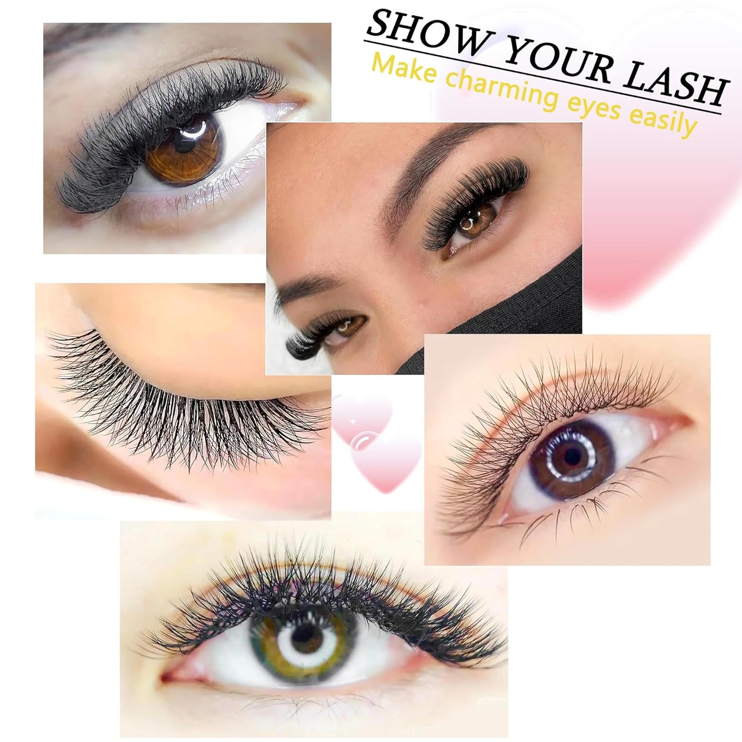 W Lash Extensions Supplies 3D Eyelash Extensions W Shape 0.07mm Thickness C Curl 15mm Premade Fans Easy Fan Lashes Volume Matte Black 12 Rows Crisscross Eye Lashes(W-3D-0.07-C,15mm)