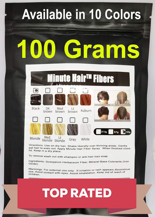 Hair Building Fibers 100 Grams (3.5 oz) Minute Hair Refill Hair Loss Concealer That You Can Use for Your Bottles From Competitors Like Toppik, Xfusion (Light Brown)