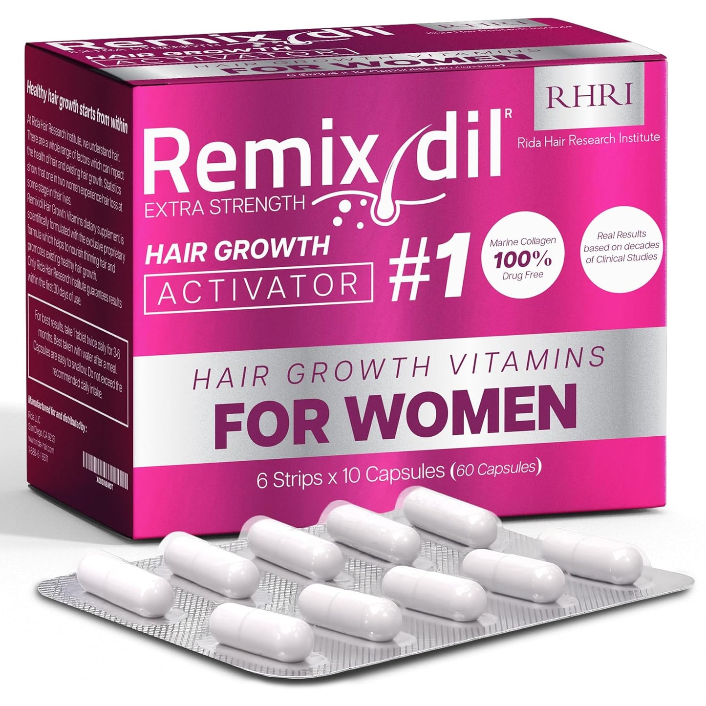 Hair Growth Vitamins for Visibly Thicker & Stronger Hair - Supplements for Hair Loss Treatment and Thinning Hair in Women