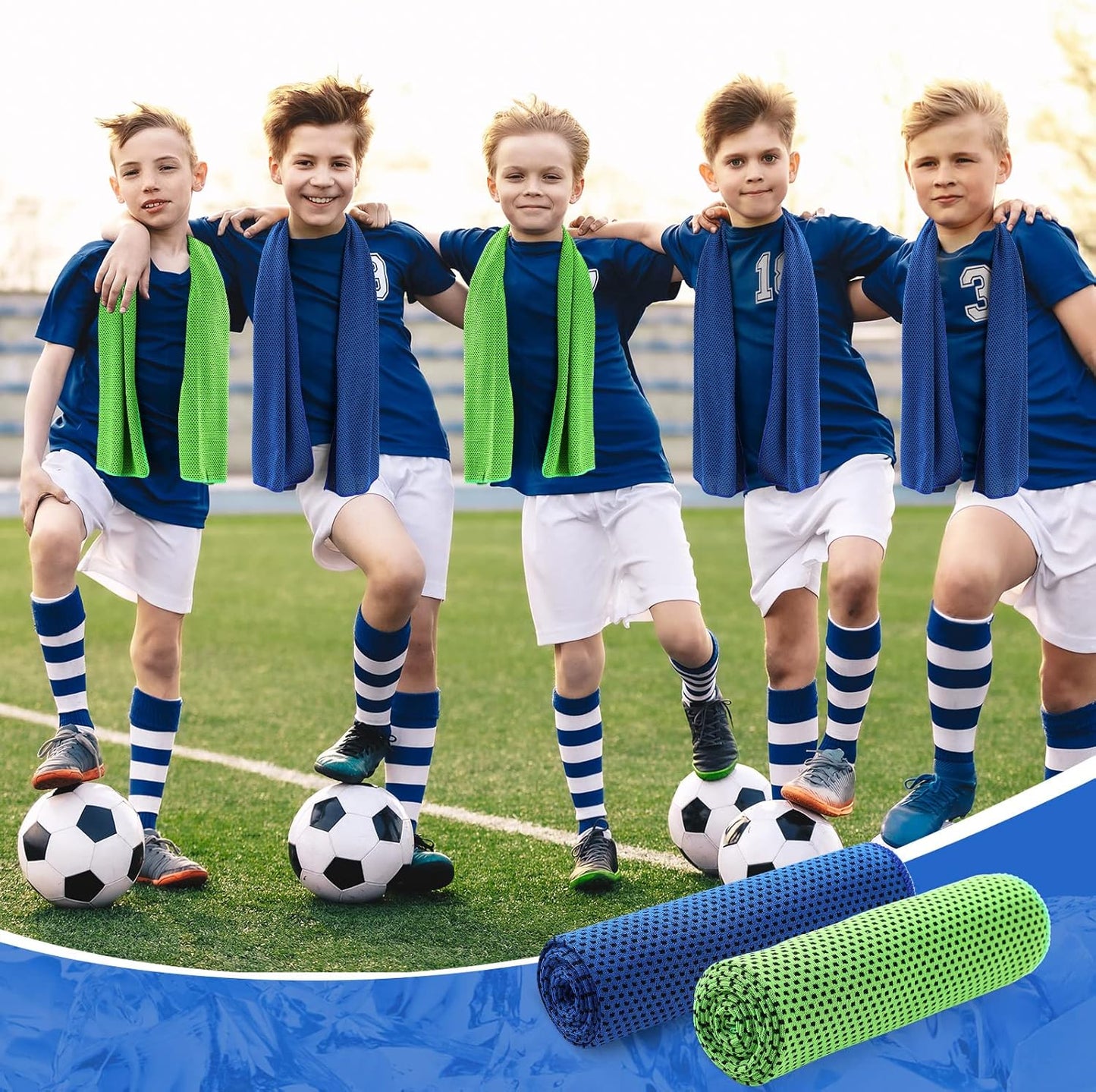 Hosuly 30 Pack Cooling Towels, 40"x12" Ice Breathable Soft Chilly Sweat Rag Microfiber Workout Rags for Gym Cooling Towels for Neck and Face for Yoga Golf Sport Running