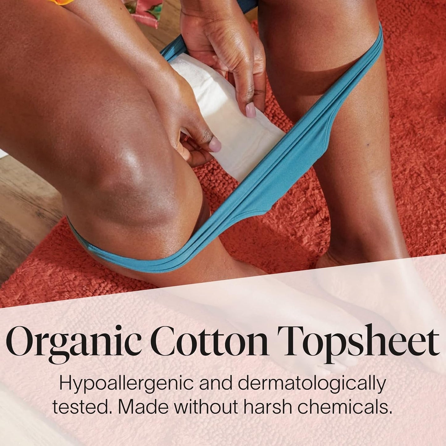 Cora Organic Bladder Liners | Ultra Thin Incontinence & Postpartum Pads for Women | Panty Liners for Bladder Leaks | Breathable Cotton (78 Regular)