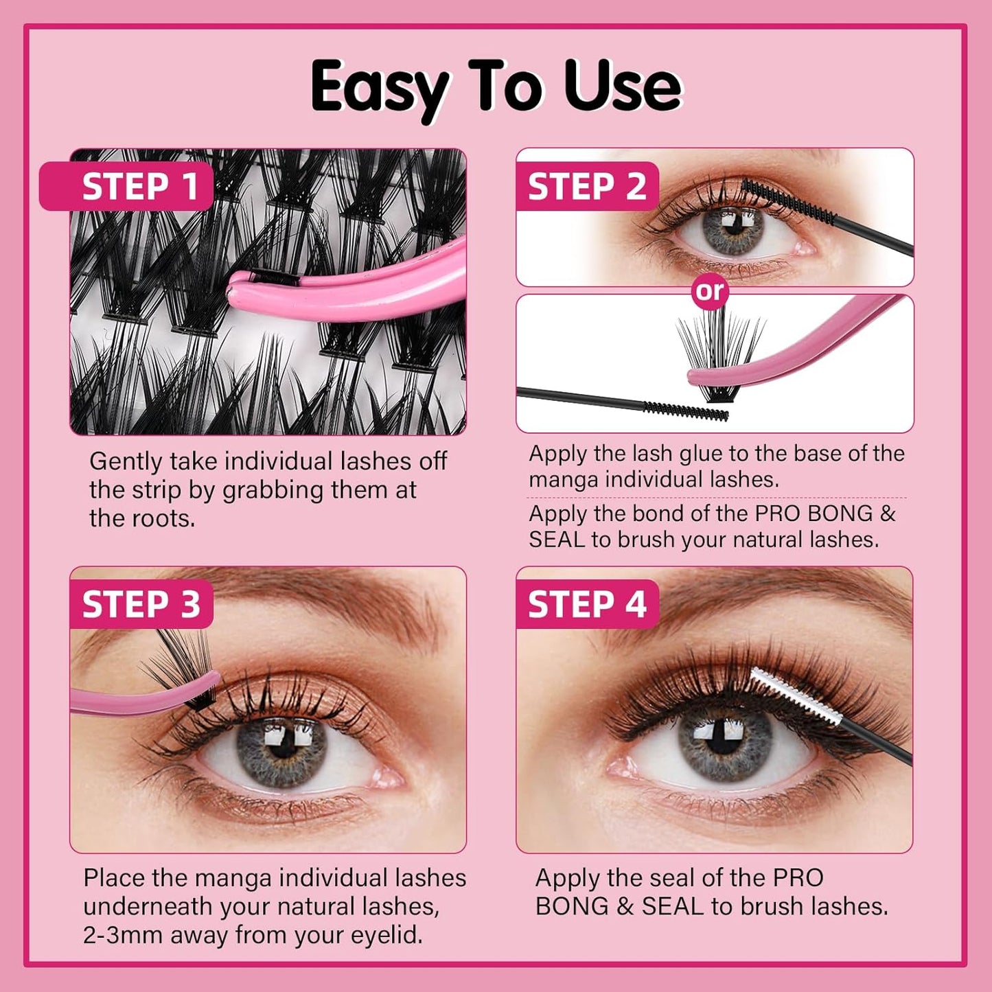 280 Pcs Individual Lashes 40D Mixed Lash Clusters Devil Style Lashes That Look Like Eyelash Extensions Wispy Lashes DIY Individual Lashes At Home (40D-C-8-16mix,Manga)