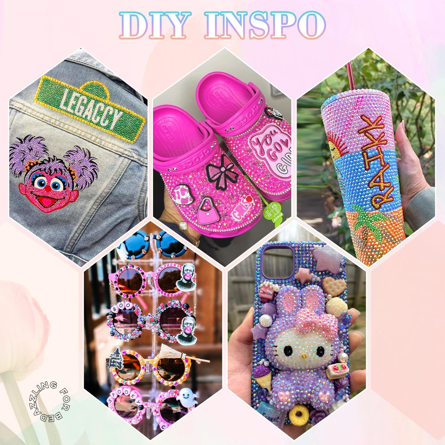 8500Pcs Resin Rhinestones for Bedazzling with B7000 Jewelry Glue, 5MM Colorful Gems Flatback Rhinestones for Crafting, Crystal for DIY Crafts Clothing Tumblers Mugs Shoes Fabric Decor Nail Art