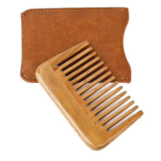 Onedor Handmade 100% Natural Green Sandalwood Hair Combs - Anti-Static Sandalwood Scent Natural Hair Detangler Wooden Comb (Wide Tooth Mini Pocket Comb)
