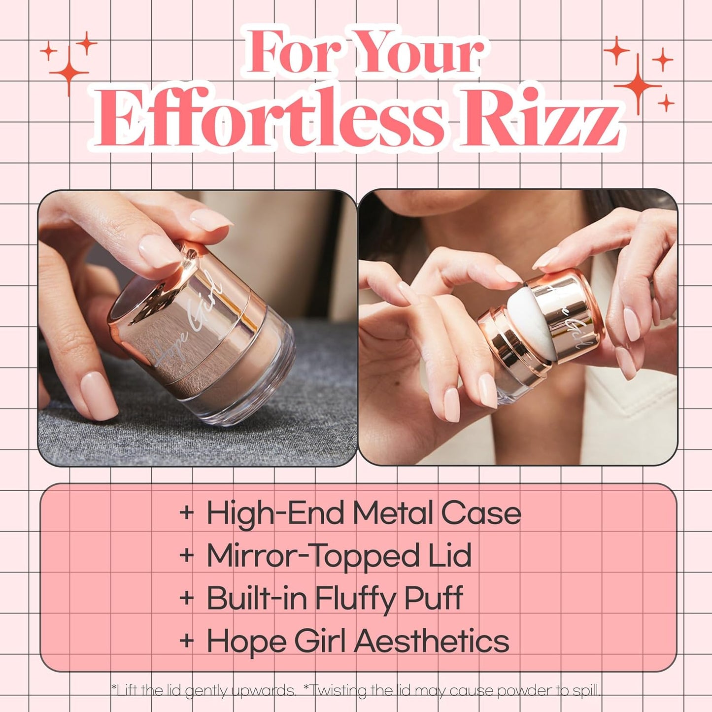 Hope Girl 3D Powder Blusher 0.17oz | Skin-Loving Korean Mini Blush for Cheeks and Eye Makeup w/Allantoin | K Beauty Cool Toned Vibrant Sunkissed Fine Powder Makeup Blush Cosmetics (#02 Coral Stone)