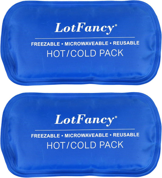 LotFancy Gel Ice Packs, 2pc Reusable Hot Cold Pack for Therapy, Heating Cooling Gel Pad, Pain Relief for Face, Head, TMJ, Wisdom Teeth, Oral Facial Surgery, Sport Injuries, Migraine, Muscle Joint