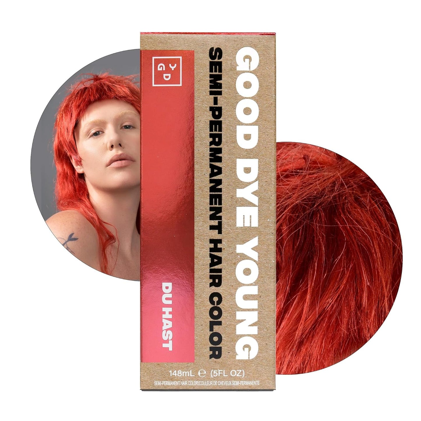 Good Dye Young Semi Permanent Hair Dye Du Hast Pink - UV Protective Temporary Hair Color, Conditioning Pink Hair Dye, PPD Free, Lasts 15-24+ Washes, Vegan & Cruelty-Free