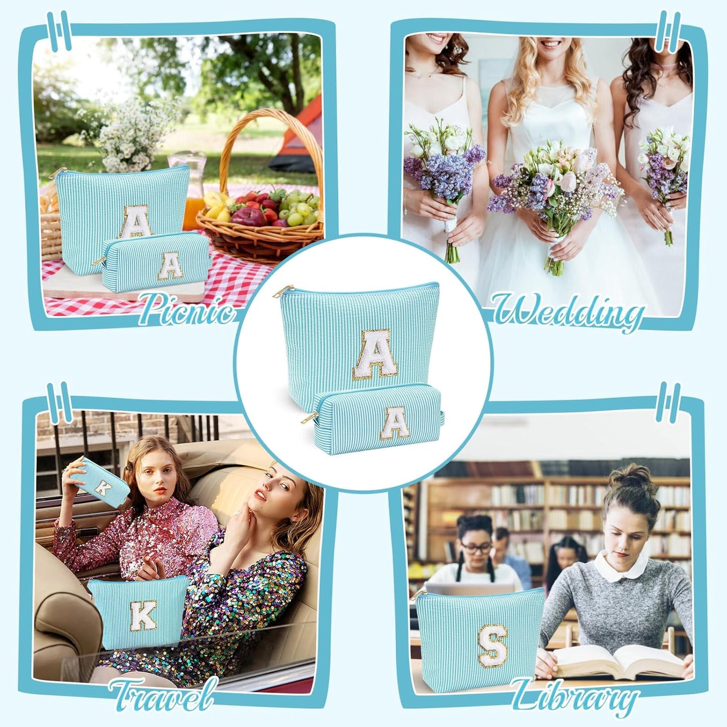 YOOLIFE Makeup Bag for Girls Teen Girl - Personalized Cute Makeup Pouch for Girlfriend Bridesmaid Wife | Cosmetic Travel Toiletry Bag for Friend | Birthday Gift Idea for Her Mom Gifts for Teen Girls K