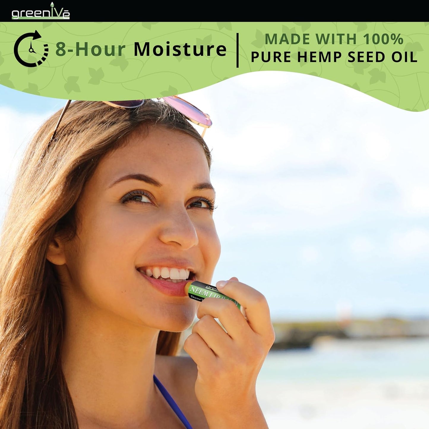 GreenIVe Neem Lip Balm, Vegan Lip Moisturizer with L-Lysine, Soothe and Soften (5)