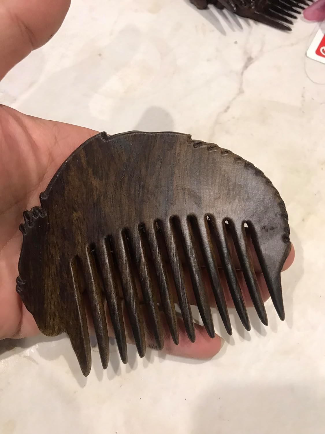Handicraftviet Hand-Carved Wooden Hair Comb, Wooden Viking Comb for Men's Hair, Beard, and Mustache, Unique for Dad; Viking Gifts for Dad and Grandpa - Dragon comb