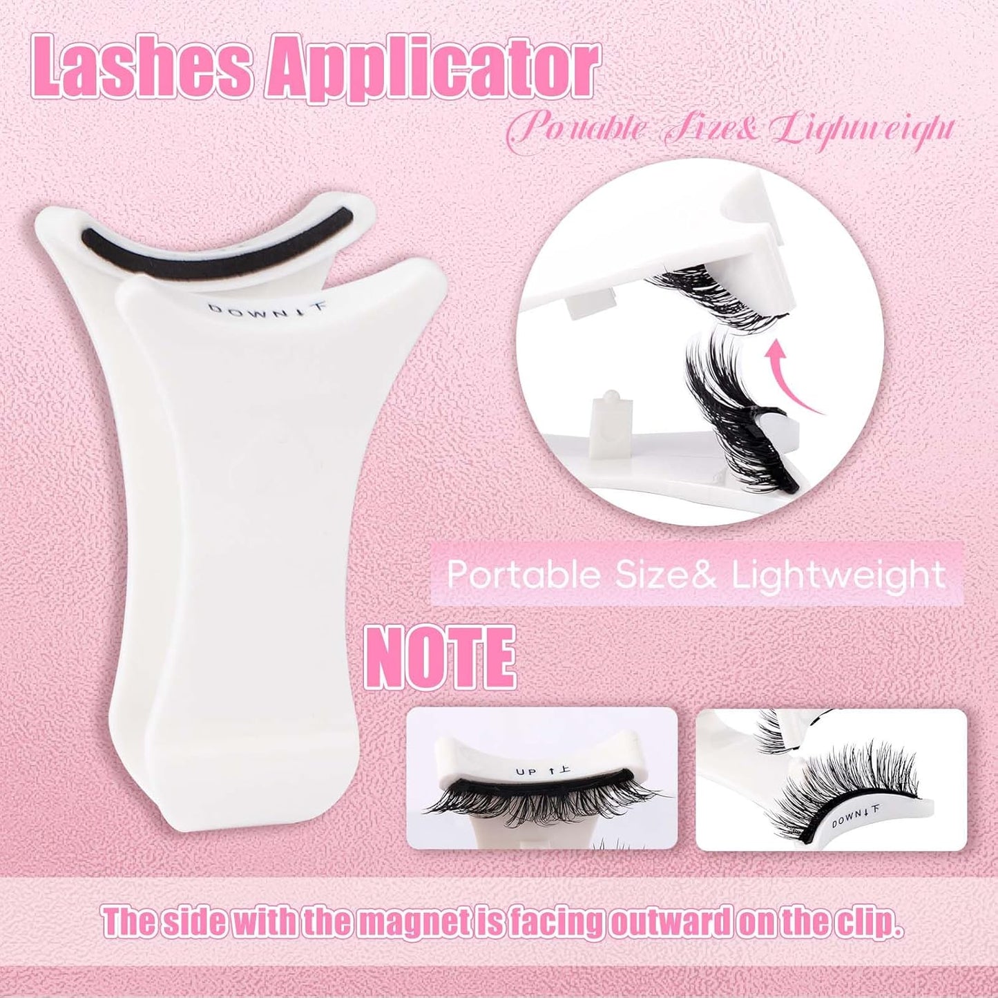 2 Pairs Magnetic Eyelashes with Applicator Waterproof Magnetic lashes Natural Look Reusable Eyelashes Easy to Wear and Remove No glue needed (R3+A05)