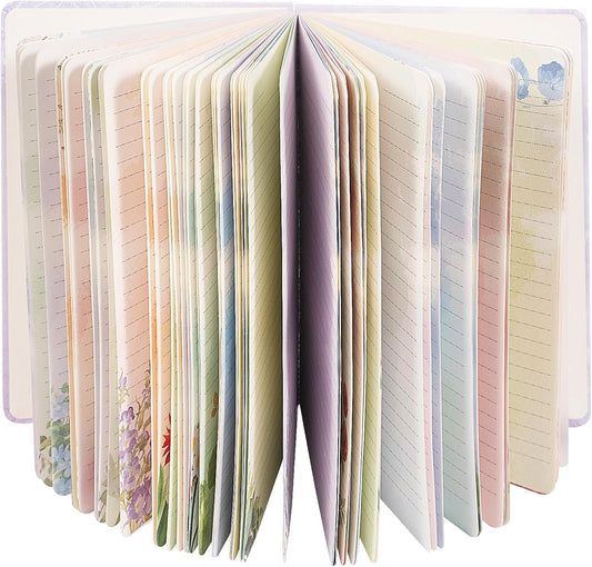 SIIXU Colorful Spiral Notebook - 160 A5 Hard Cover Pages, Floral Design with College Ruled Lines for Creative Journaling, Poetry Writing & Bullet Journaling