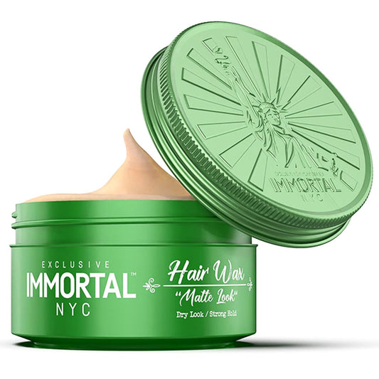 Immortal NYC Matte Look Hair Wax, 1, Provides strong hold, matte finish, natural look, extra volume, all-day control, and washes out easily.